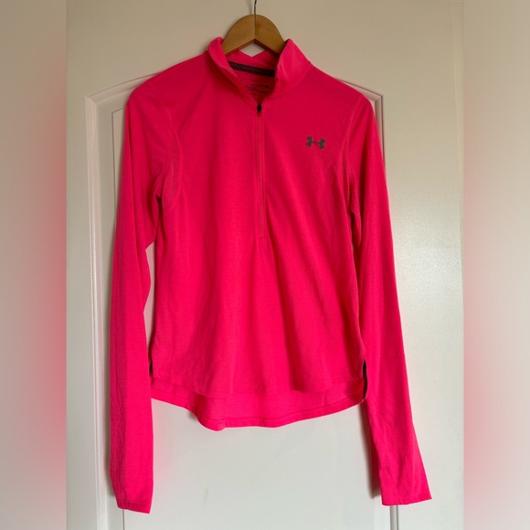 Under Armour neon pink lightweight 3/4 zip top, size M - Picture 1 of 5